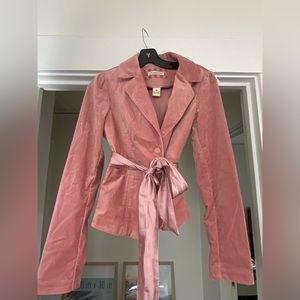 ABERCROMBIE & FITCH VELVET PINK BLAZER with SATIN TIE